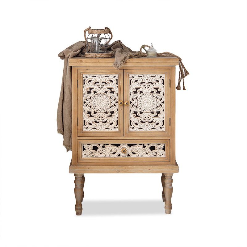 Brown Solid Wood Shoe Cabinet