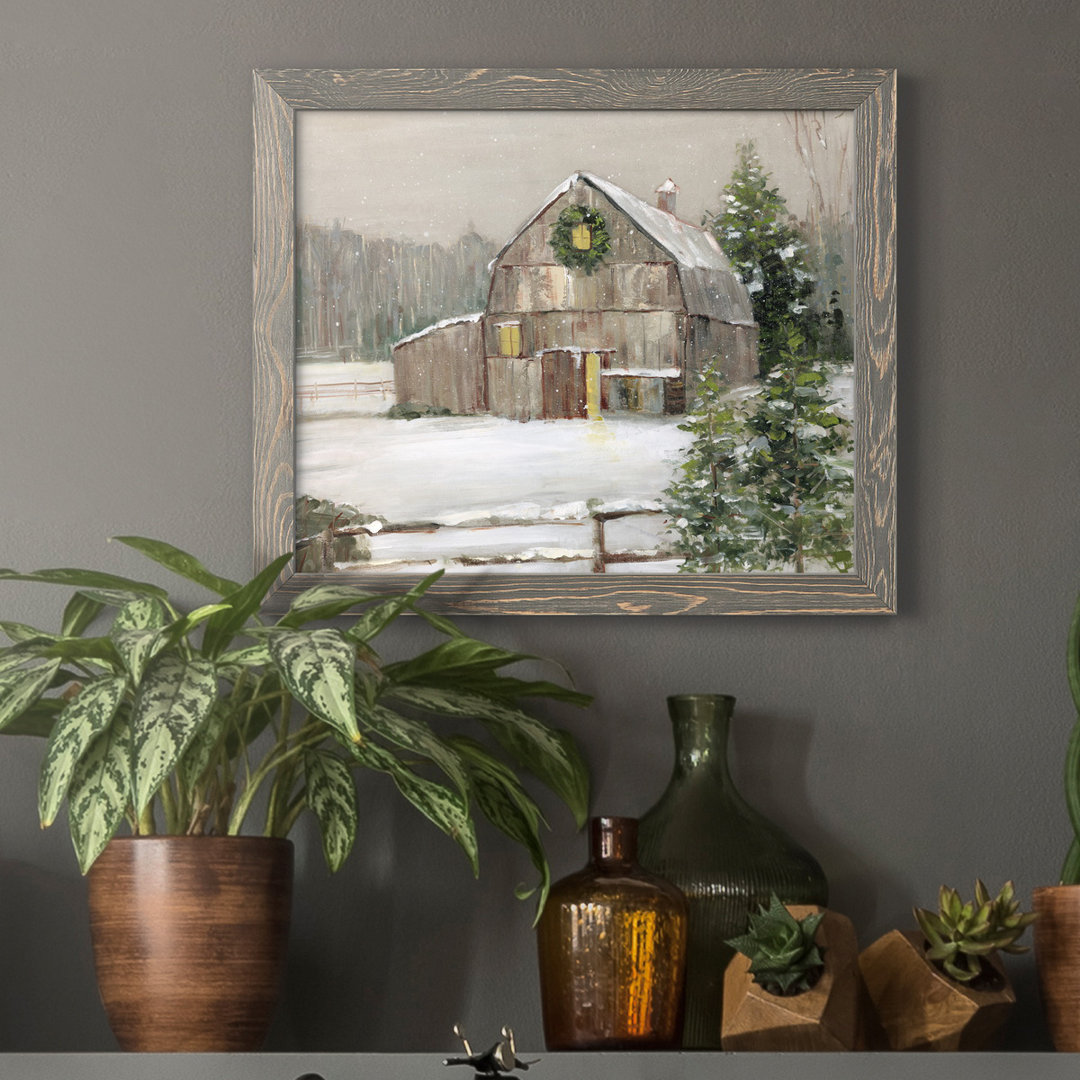 Winter Barn - Picture Frame Painting Print on Canvas August Grove® 