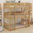 Triple Wood Bunk Bed, With Ladders, Guardrails-730253881