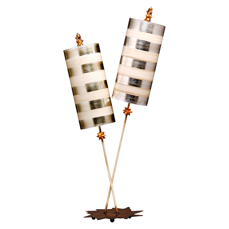 Hornby Table Lamp, Silver Leaf and Cream/Silver