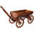 Mobile Wooden Wagon Planter Box with Wheels, Handle, and Drain Hole, Indoor & Outdoor Garden Decor