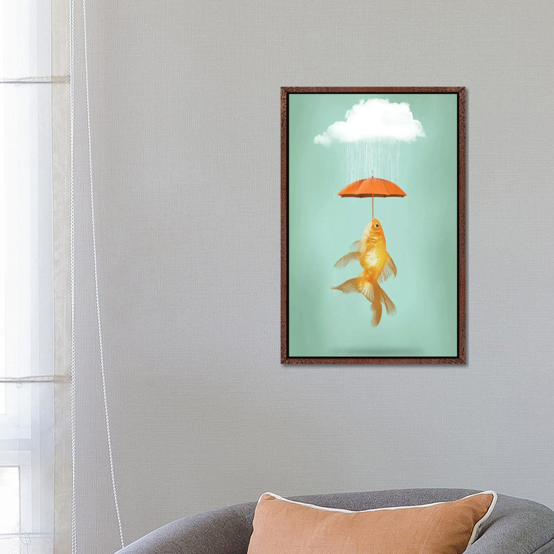 Fish Cover 1 Piece Wall Art on Canvas, 66.04 cm H x 45.72 cm W, Classic Brown Wood Framed