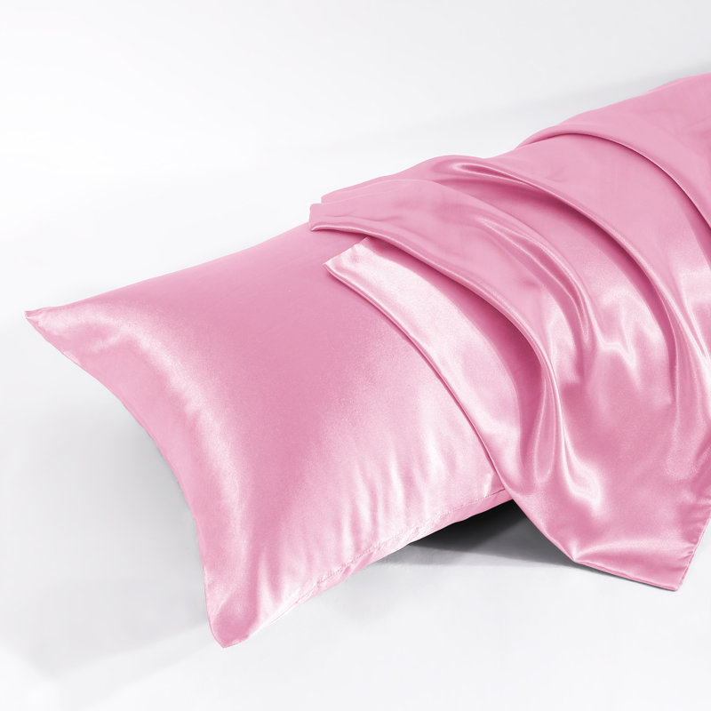 1 taie d'oreiller pour le corps, taies d'oreiller luxueuses en satin avec fermeture à enveloppe - NTBAY, Rose