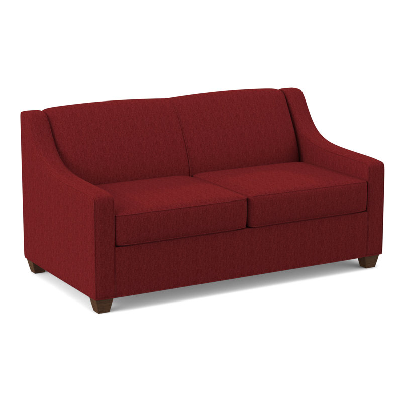 Phillips 68" Square Arm Loveseat with Reversible Cushions, Dorset Cherry, Montana Walnut