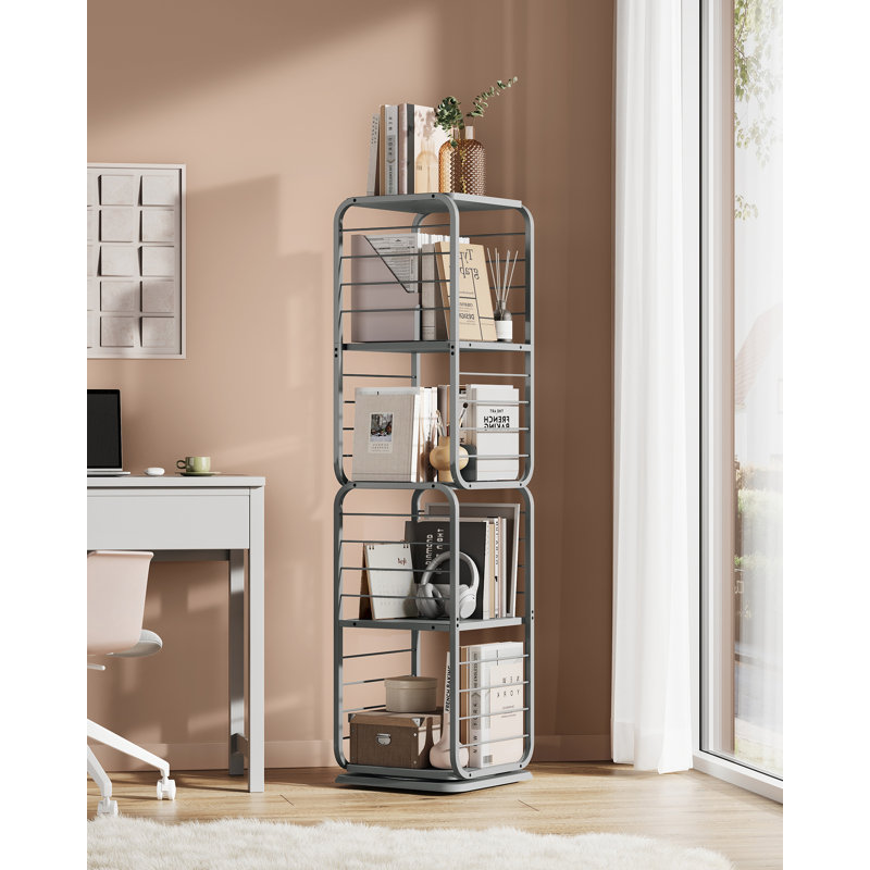 Nolans 158cm H x 43cm W Metal Ladder Bookcase, Dove Grey