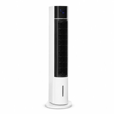 42" Oscillating Evaporative Air Cooler, 3-in-1 Tower Fan & Humidifier with Ice Boxes, 12H Timer, 3 Speeds, LED Display & Remote Control for Home Office, White