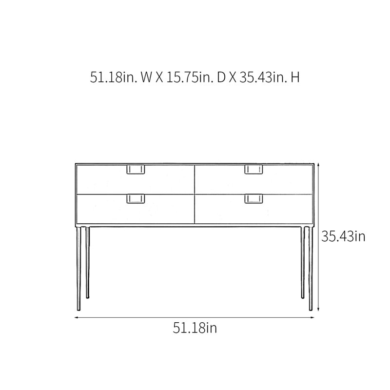 Console moderne moderne et pratique, H 35,43 po x l 51,18 po x P 15,75 po, Noir