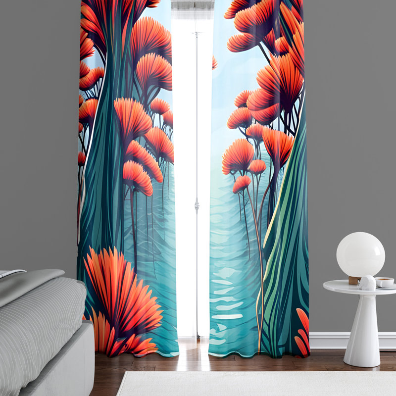 Devatt Semi Sheer Curtain Pair, 20" W x 82" L