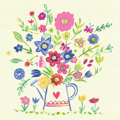 Pastel Summer Florals III by Farida Zaman - Wrapped Canvas Painting
