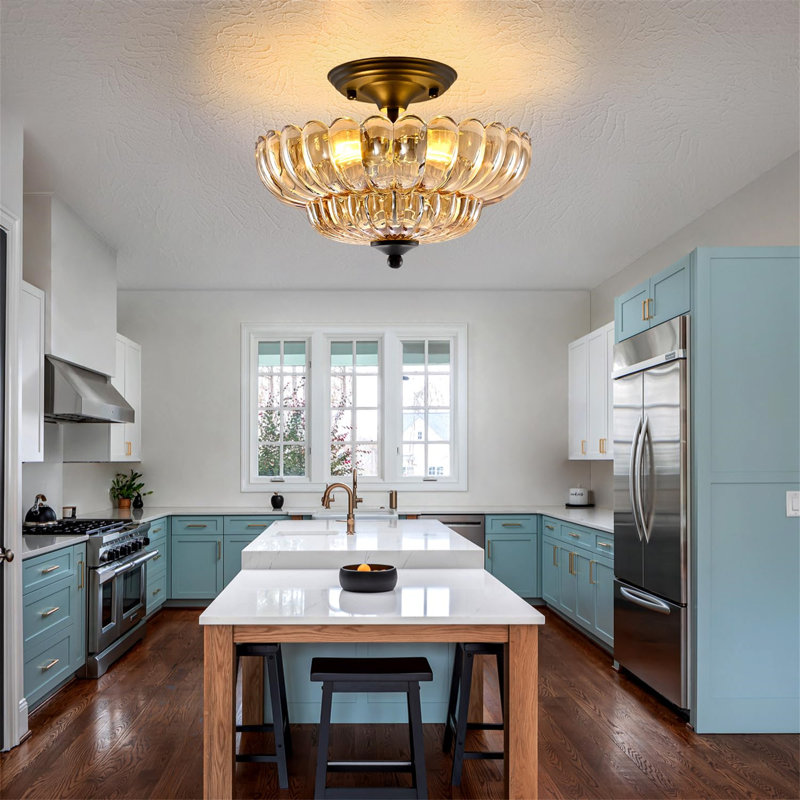 Semi Flush Mount, Gold