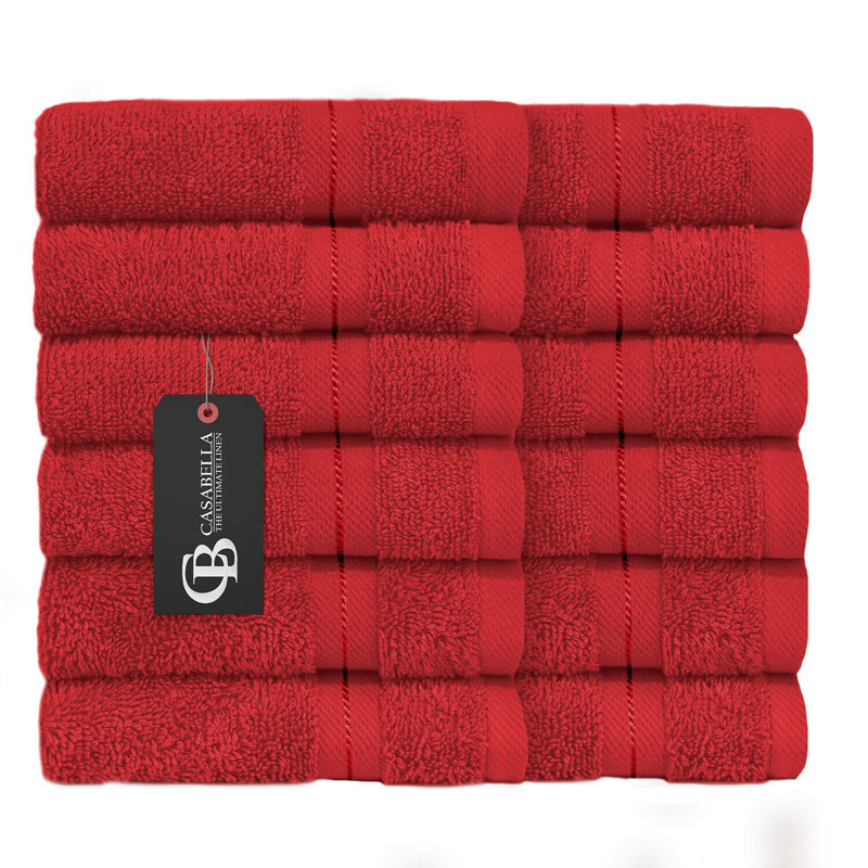 Casabella Luxury Face Towel, Red