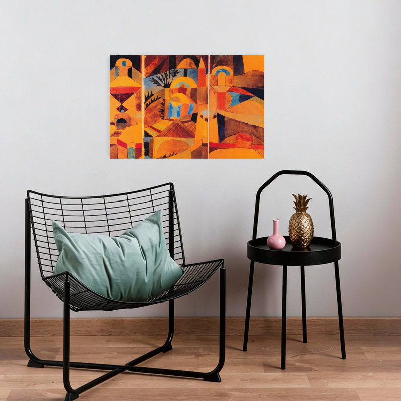 Il Giardino Del Tempio Abstract Contemporary Wall Art Print by Paul Klee - Wrapped Canvas Print, 40.64cm H x 60.96cm W