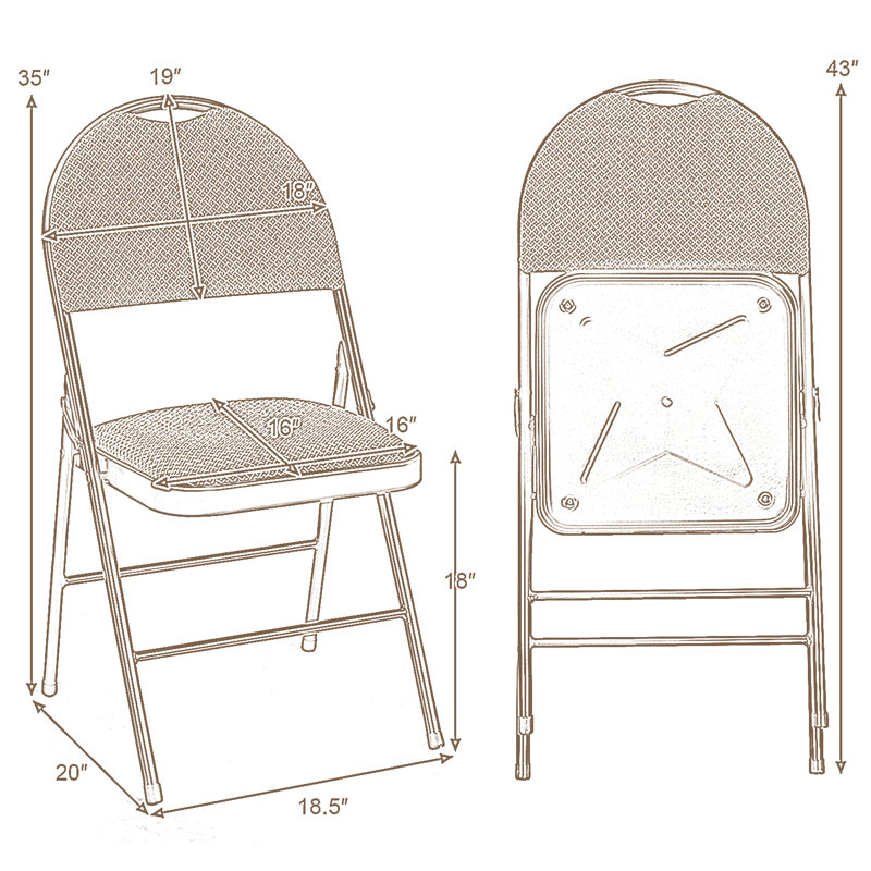 Chaise pliante rembourrée en tissu