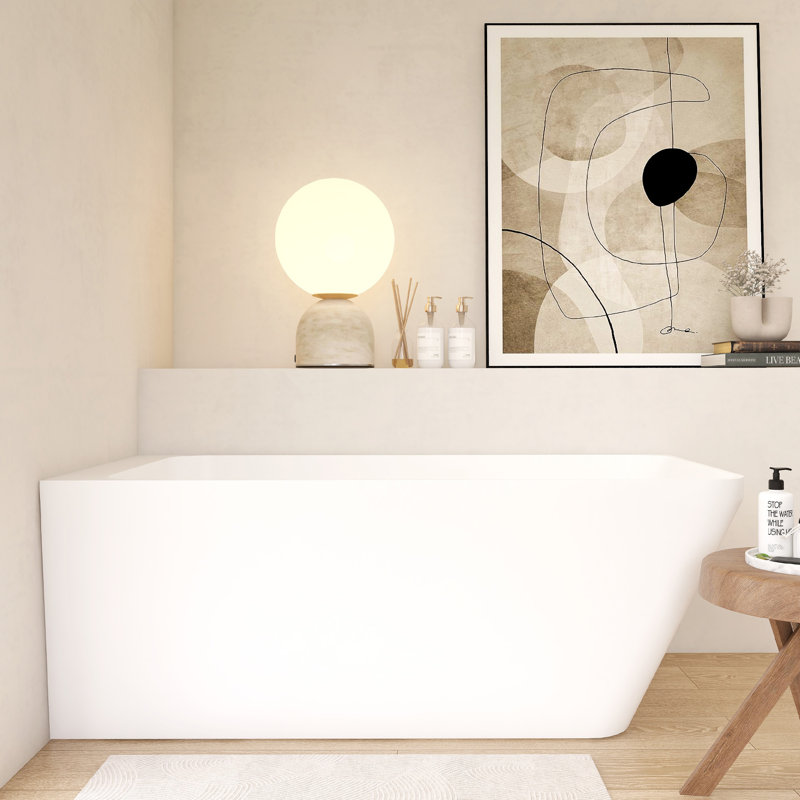 Baignoire autoportante en résine 59 po, surface solide 59 po