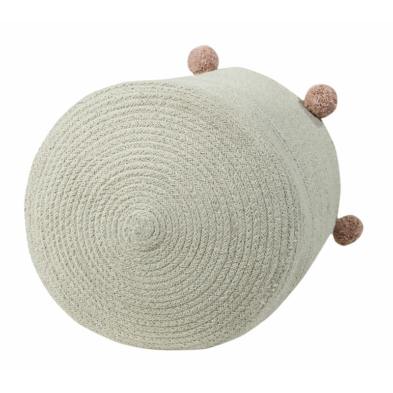 Bubbly Fabric Decorative Basket, Natural/Nude