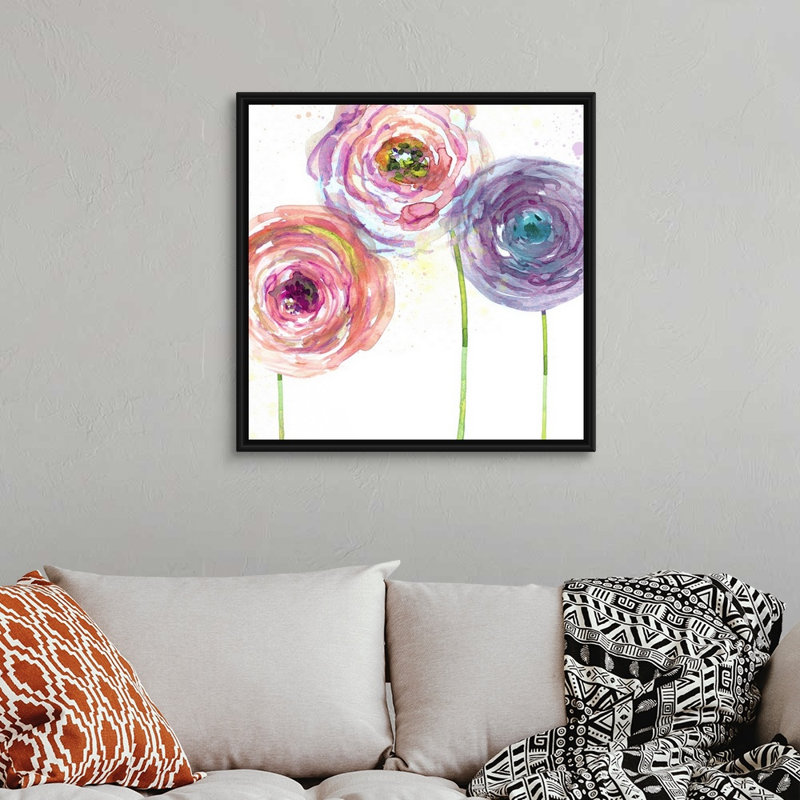 Summer Fields II - reproduction d'art sur toile, Cadre flottant noir, H 31,7 po x l 31,7 po x P 1,75 po