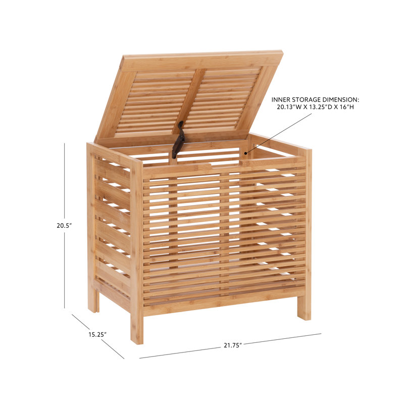 Dotted Line™ Ayden Solid Bamboo Wood Hamper & Reviews | Wayfair