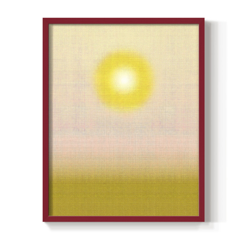 Reproduction encadrée Airbrush Dawn II - bois massif, H 21 po x l 17 po, Rouge