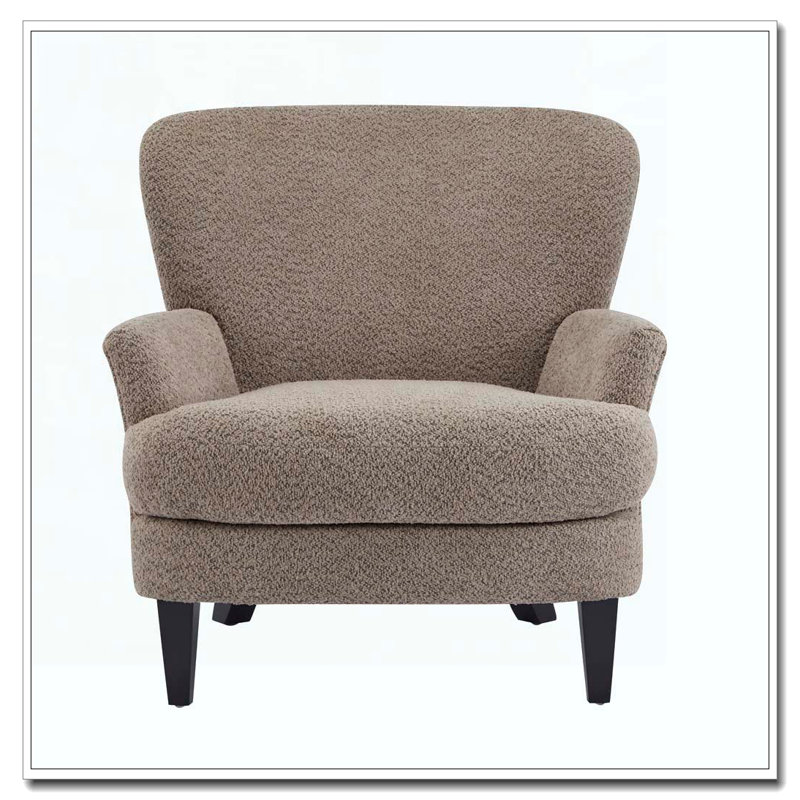 Fauteuil club rembourré Boucle, Marron clair