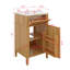 Petit meuble-lavabo de 20 po avec lavabo, lavabo autoportant doux avec porte à fermeture, tiroir inclinable et tablette réglable, poignées en bois