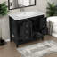 Meuble-lavabo de salle de bain avec lavabo en céramique - meuble-lavabo en bois aggloméré avec tiroirs fonctionnels, armoire fermée, tablette ouverte, finition peinte-1331592266