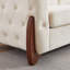 Canapé classique en velours capitonné, pieds en bois courbés, 2 pièces-1148483839