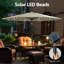Parasol de patio 11 pi avec lumières solaires et bouton poussoir inclinable / manivelle-1430079072