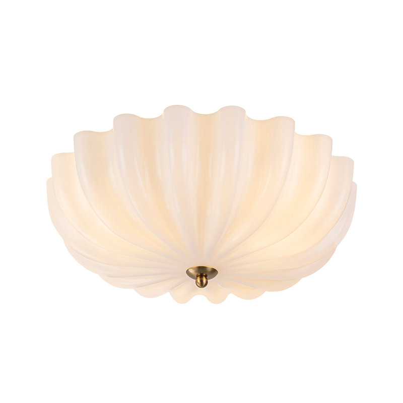3-Light Milky White Glass Semi-Flush Mount