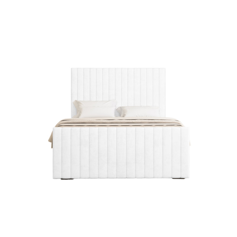 Upholstered Bed, White, Double (4'6)