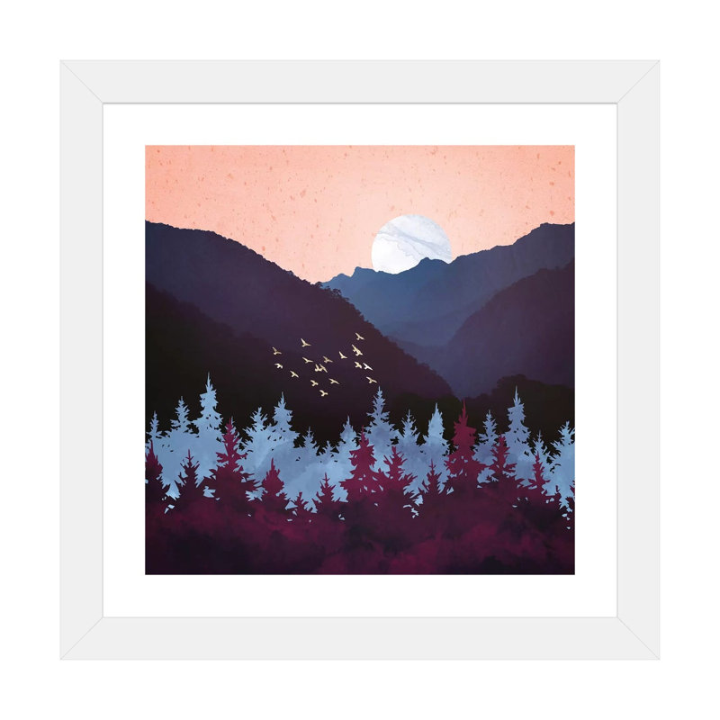 Mulberry Dusk - impression d'art graphique, Papier encadré blanc, Blanc, H 24 po x l 24 po x p 1 po