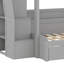 Lit superposé avec escalier de rangement, lit gigogne, tablettes de rangement, DEL et USB-602908095