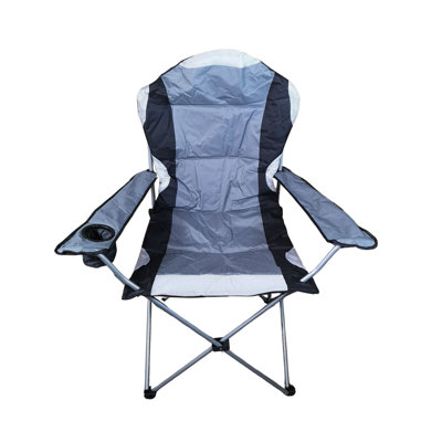 Gillian Luxury Padded High Back Folding Outdoor / Camping / Fishing Chair In Grey