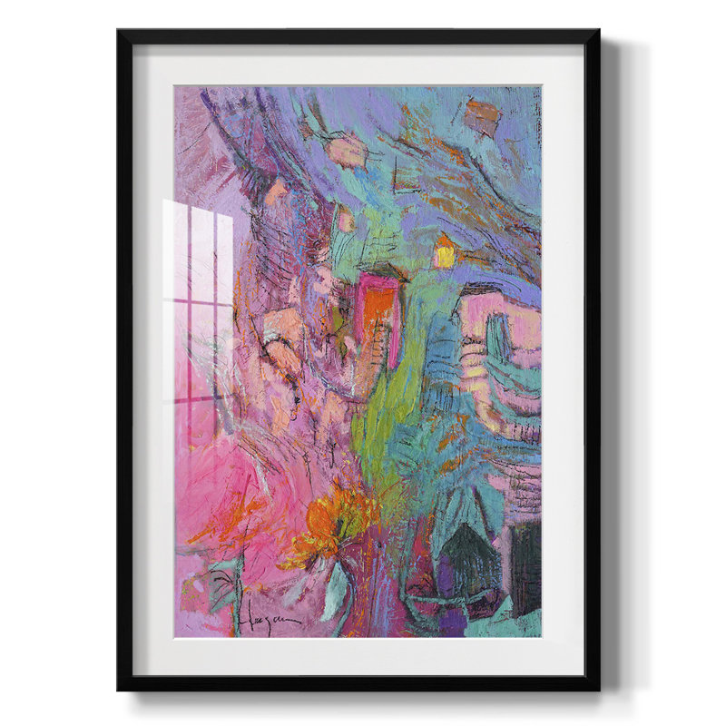 Ma maison rose - impression encadrée, H 28,5 po x l 20,5 po, Noir