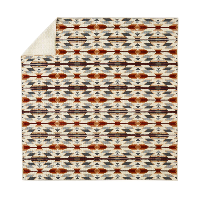 Prairie Springs Full Cotton Reversible Quilt Set in Brown