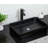 24" L x 13.5" W Rectangle Black Vessel Bathroom Sink Modern Above Counter Porcelain Ceramic Vessel Vanity Sink Art Basin