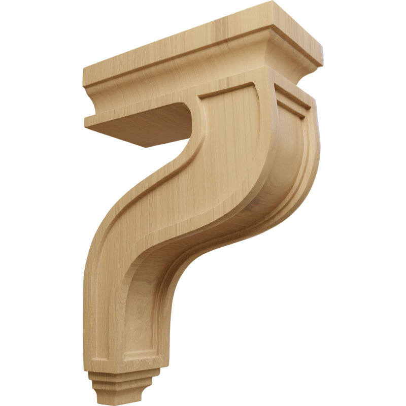 4"W x 8 1/2"D x 13"H Hollow Back Corbel, Cherry, 13" H x 4" W  x 8.5" D, Cherry