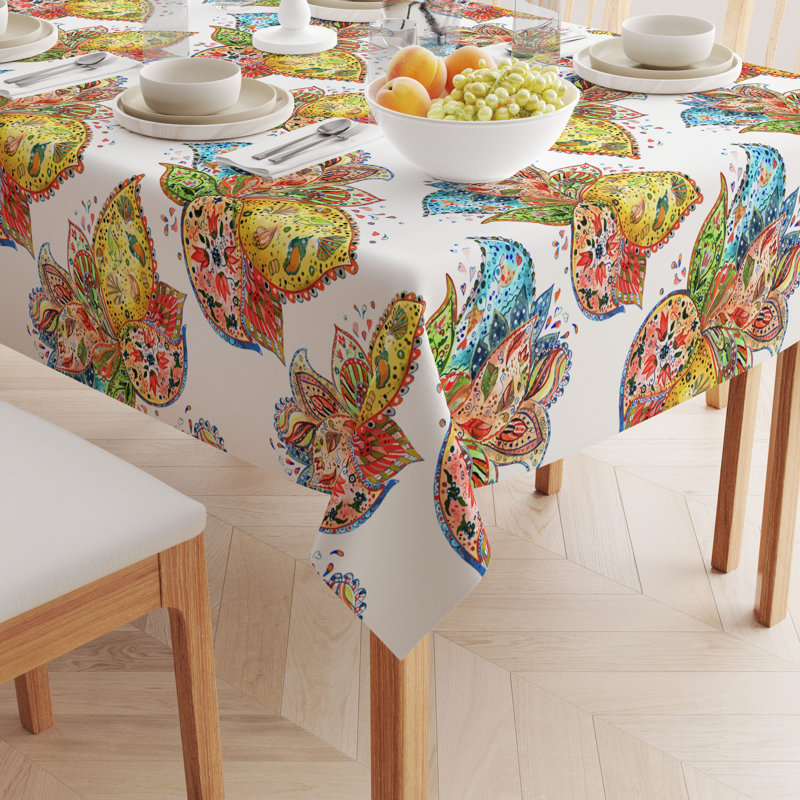 Rectangular Tablecloth, 100% Cotton, Floral 213, 120" x 60"