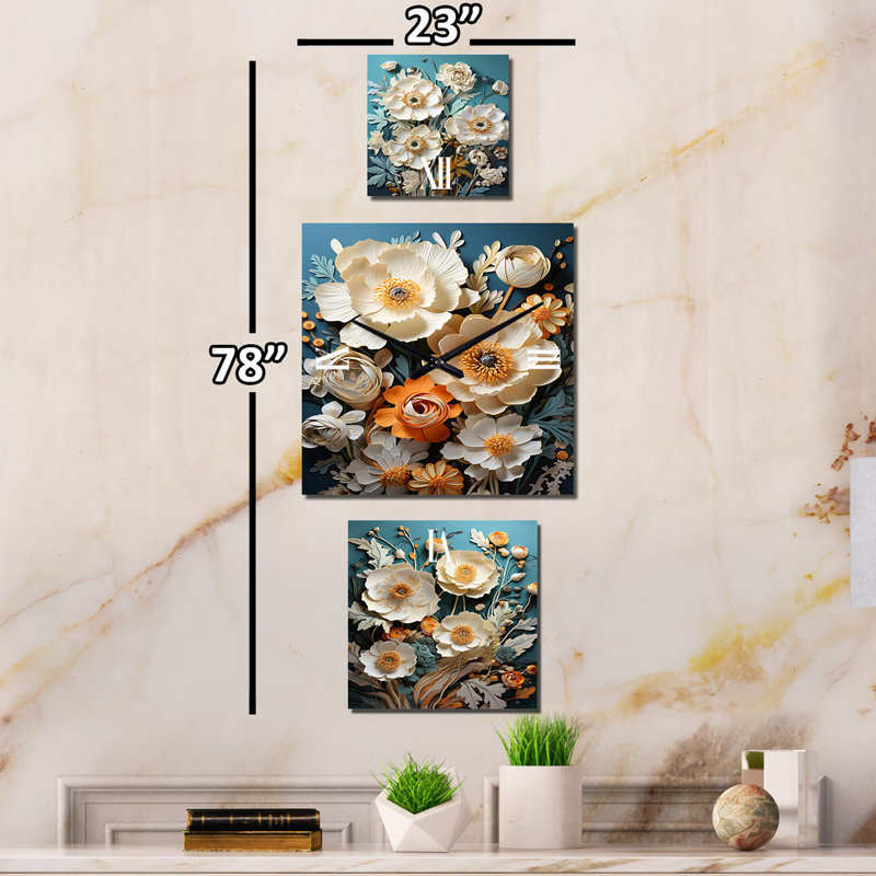 Jekai - Horloge traditionnelle surdimensionnée Buttercups