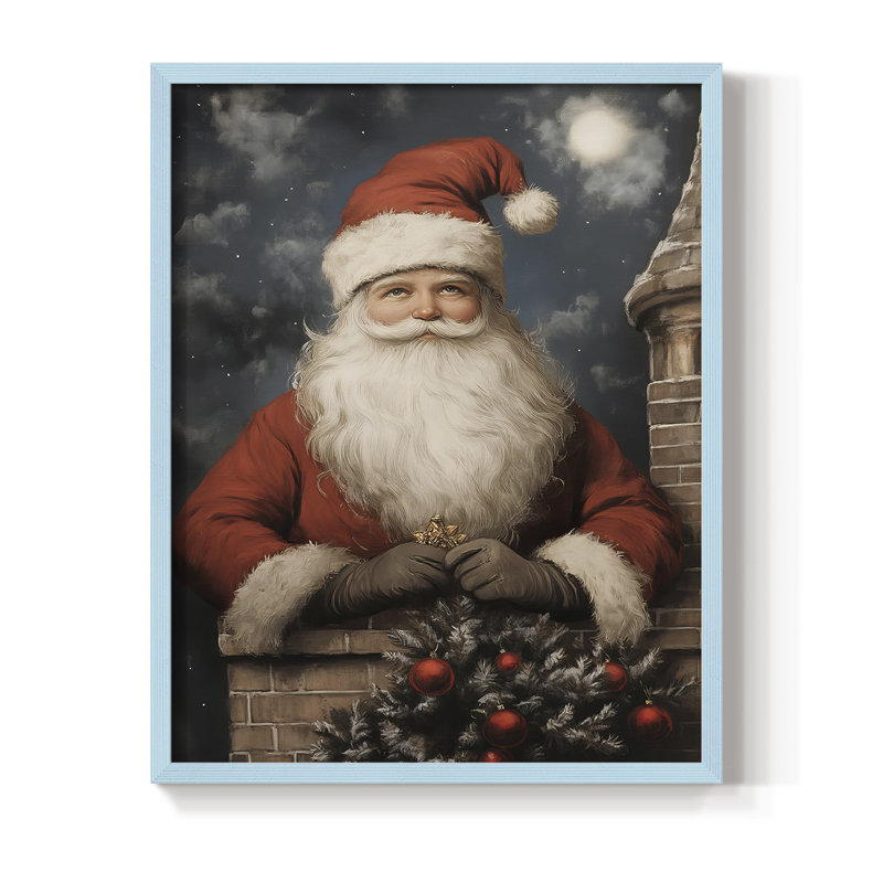 «Christmas Holiday Art», série 2, reproduction d'art encadrée - bois massif, H 11 po x l 9 po, Bleu