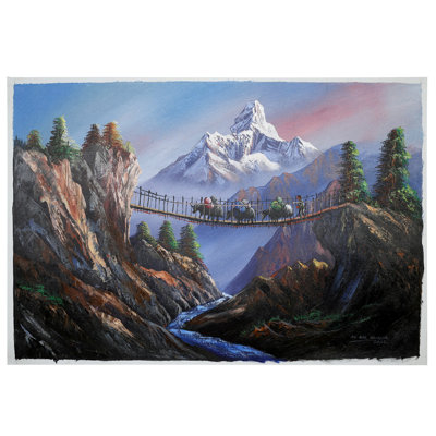 Pont à Amadablam | Peinture à l'huile sur toile