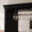 Bar 64,5 "H noir avec support et tiroir en verre