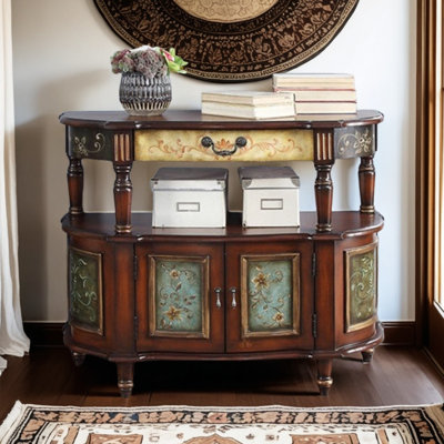Classical Hand-Painted Vintage Accent Cabinet