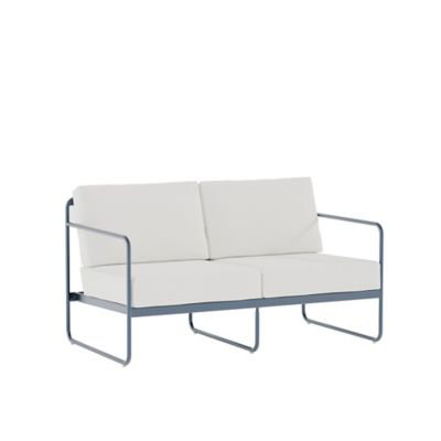 Oasis Outdoor 2 - Seat Loveseat, White, Blue