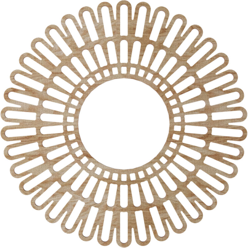 Médaillon de plafond 40 po x 40 po x 14 7/8 po x P 1/4 po Cornellius, Chêne rouge, H 22 po x l 22 po x P 0,25 po
