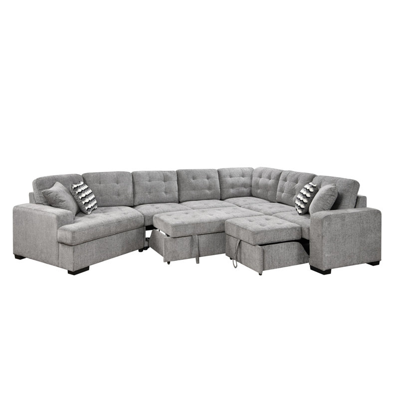 Canapé modulaire surdimensionné en U de 149 po avec méridienne extra large 149 po - Tissu d'ameublement moderne