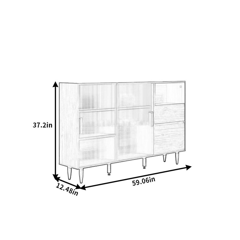 Sikeston, H 37,2 po x l 59,06 po x P 12,48 po