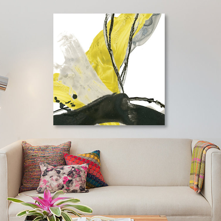 «Citron Flux III», impression sur toile, H 12 po x l 12 po x P 0,75 po, Toile tendue, Pas de tapis