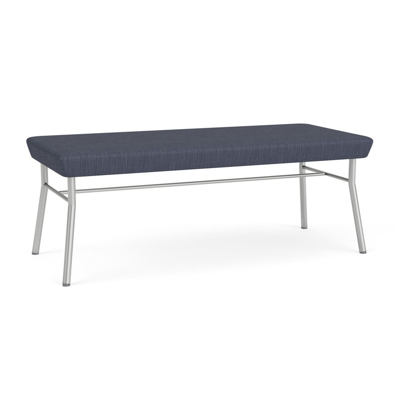 Banc en métal 2 places Chat, Argent, Plot Line bleu marine
