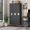 Casier pour employés à 3 portes pour le bureau, combinaison de casier de rangement en métal, casier en métal pour employés verrouillable avec porte, casiers de rangement industriels pour la maison, l'école et le gymnase