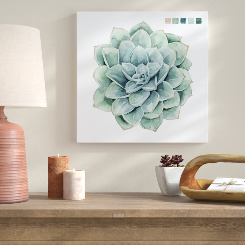 «Succulent Swatches I» par Grace Popp, peinture sur toile, H 20 po x l 20 po